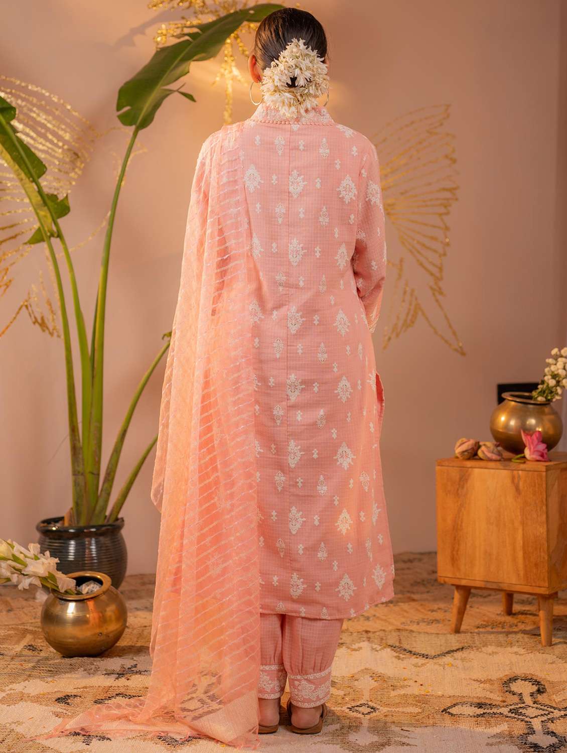 women embroidered long sleeve kurta salwar with dupatta set - 22549932 -  Standard Image - 2