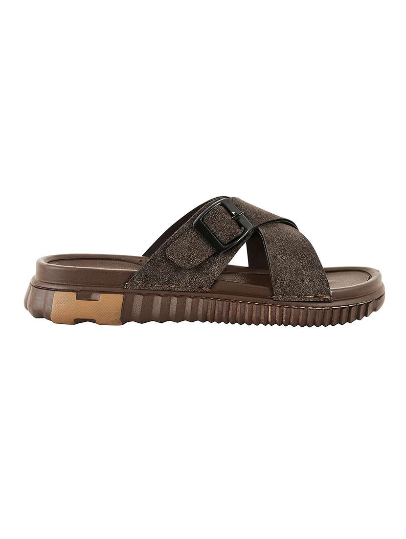 men brown slip on sandal - 22550352 -  Standard Image - 2