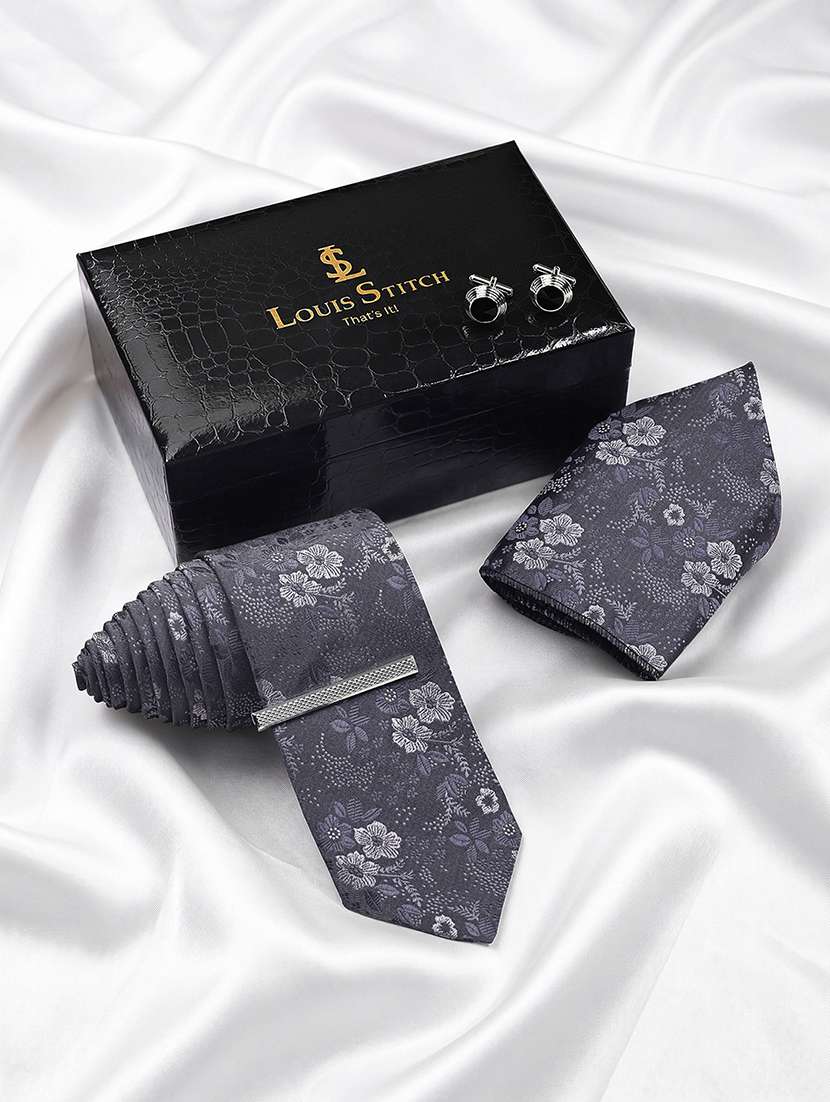 work wear floral polka dot tie pocket square cufflinks set