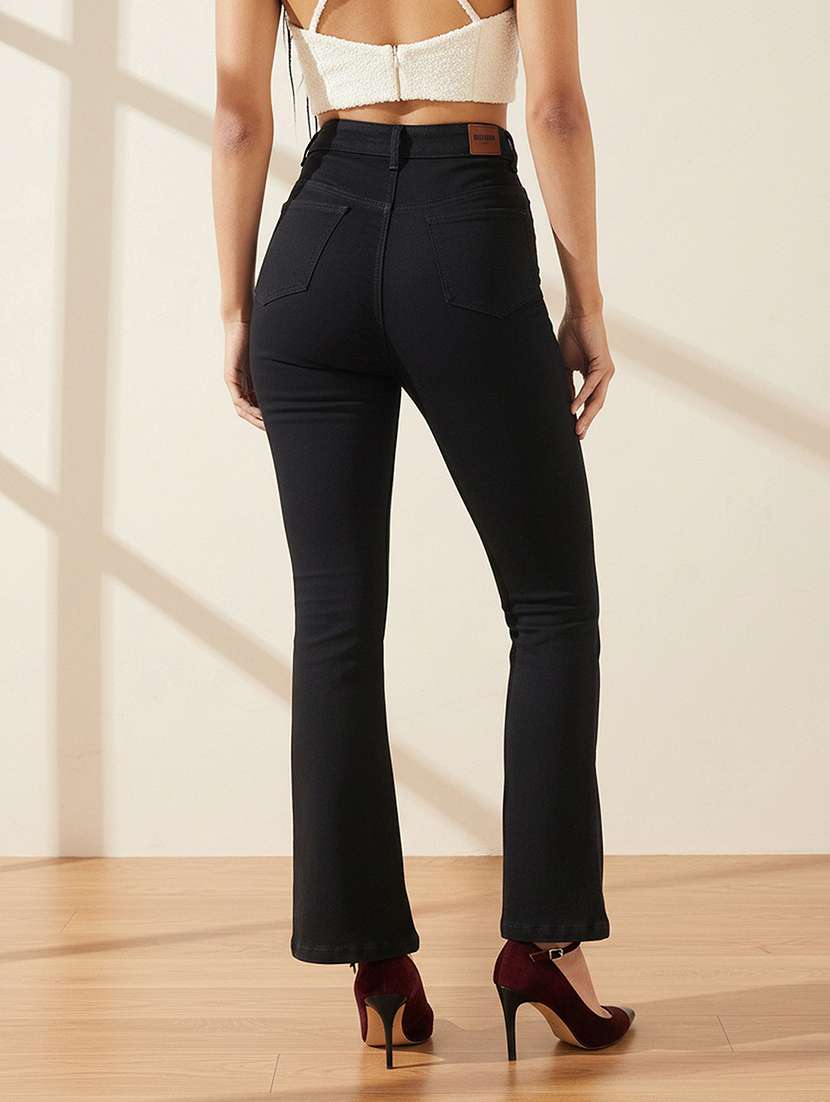 women solid high rise bootcut jeans - 22550889 -  Standard Image - 2