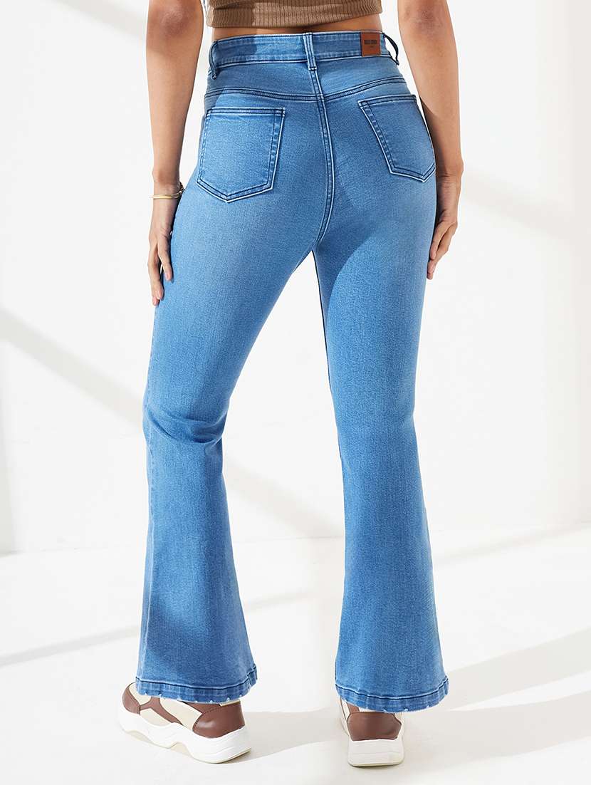 Women Washed High Rise Bootcut Jeans - 22550901 -  Standard Image - 2