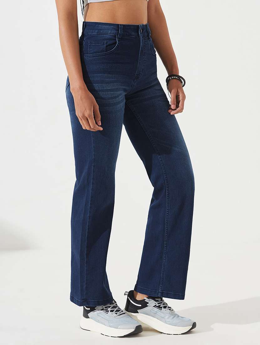 Women Washed High Rise Straight Fit Jeans - 22550913 -  Standard Image - 2