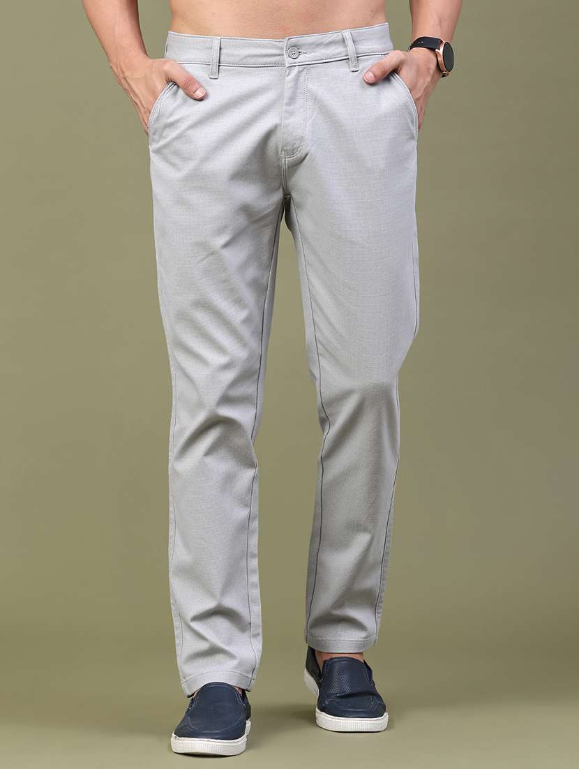 men solid mid rise regular fit chinos