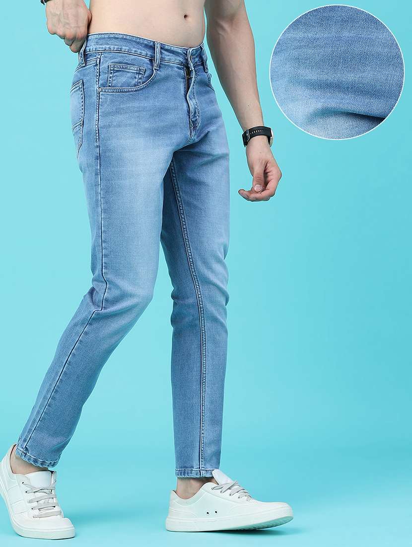 Men Washed Mid Rise Full Length Slim Fit Jeans - 22552531 -  Standard Image - 2