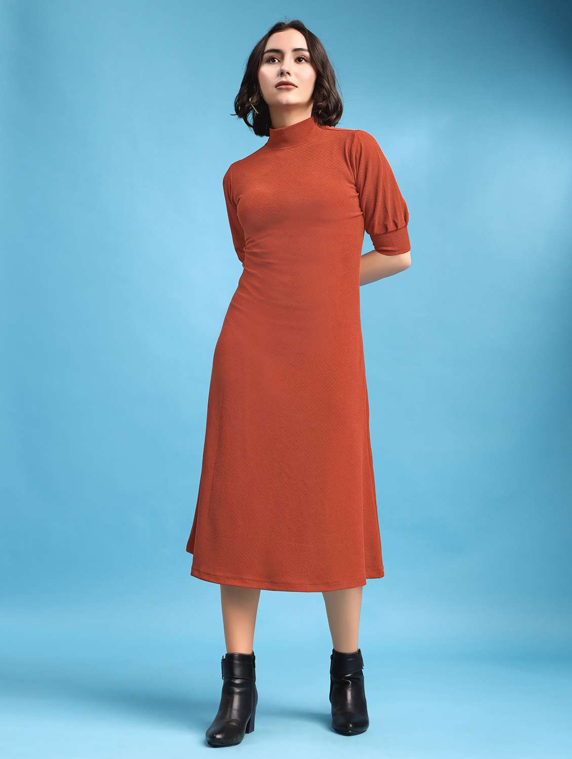 women self design short sleeves a-line dress - 22553310 -  Standard Image - 2
