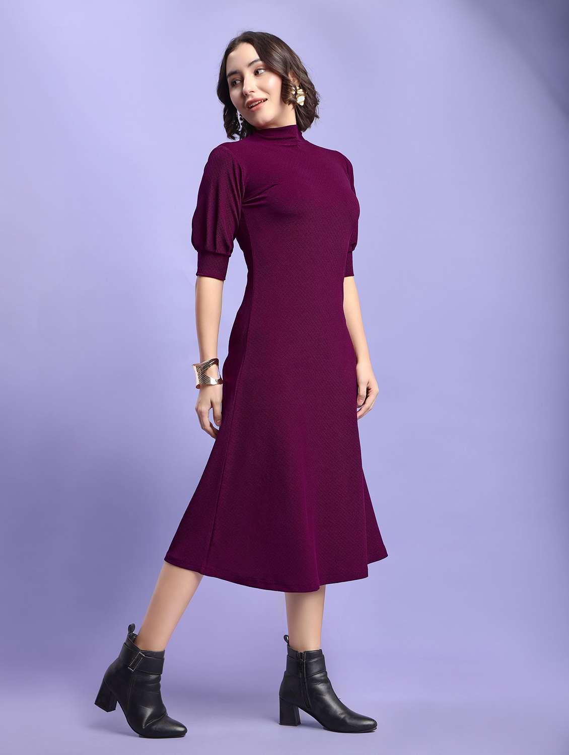 women self design short sleeves a-line dress - 22553313 -  Standard Image - 2