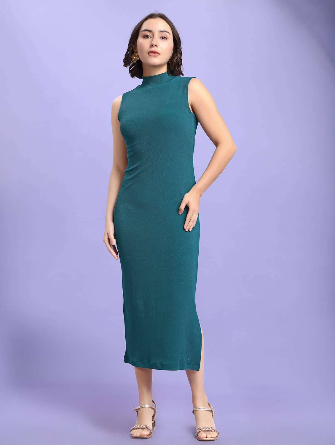 women solid sleeveless sheath dress - 22553332 -  Standard Image - 2