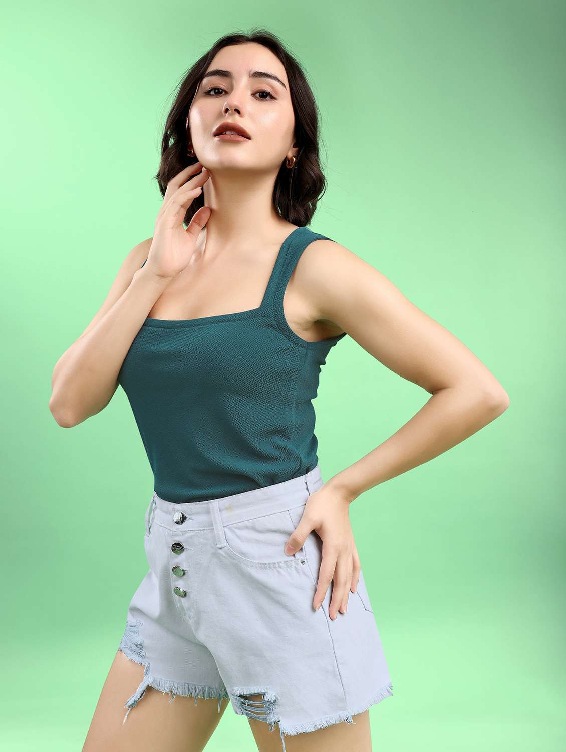 Women Solid Sleeveless Regular Top - 22553594 -  Standard Image - 2