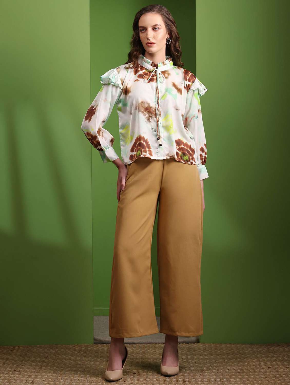multi colored polyester shirt top - 22553620 -  Standard Image - 2