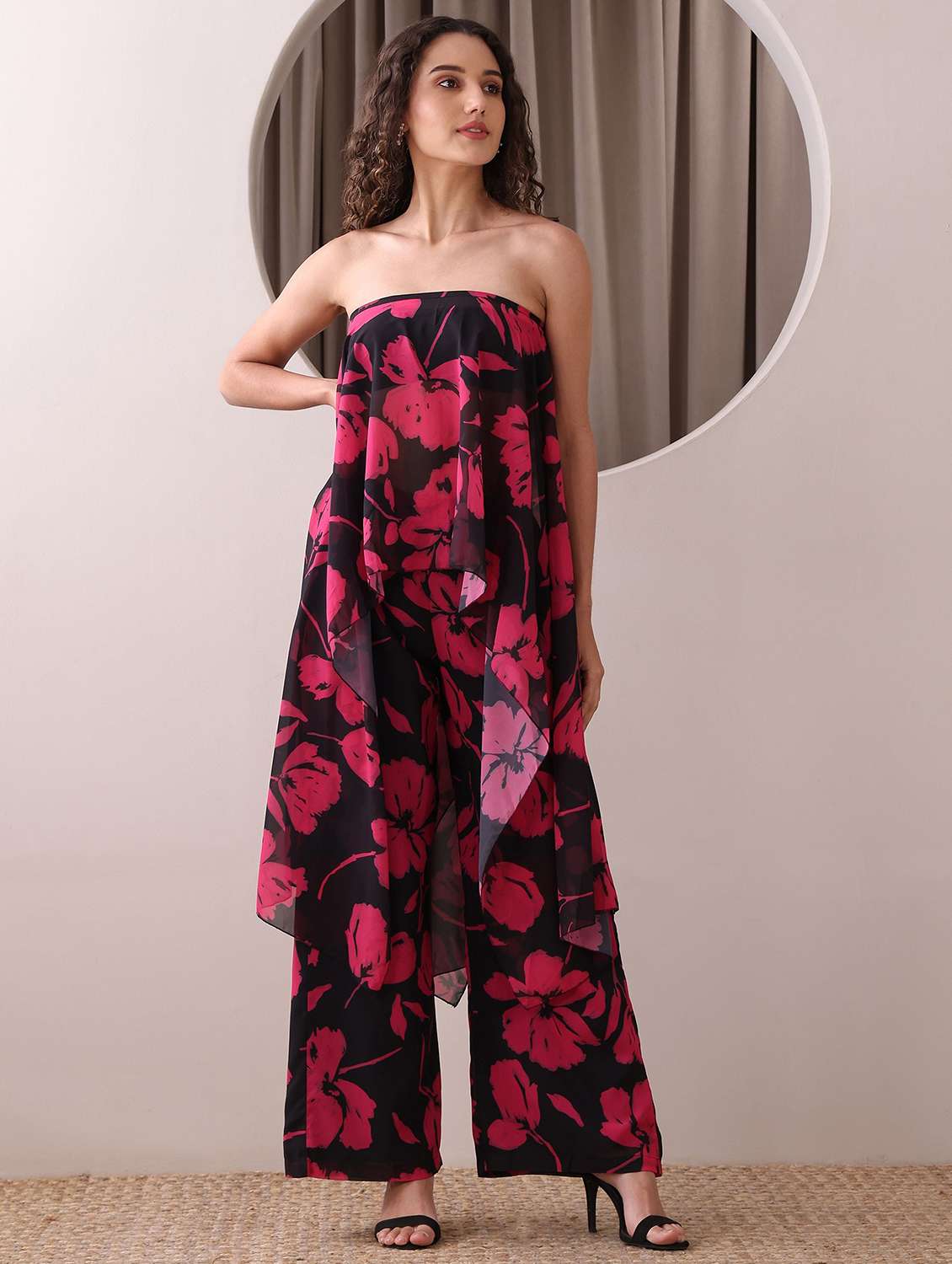 women printed sleeveless top and palazzo co-ord set - 22553748 -  Standard Image - 2