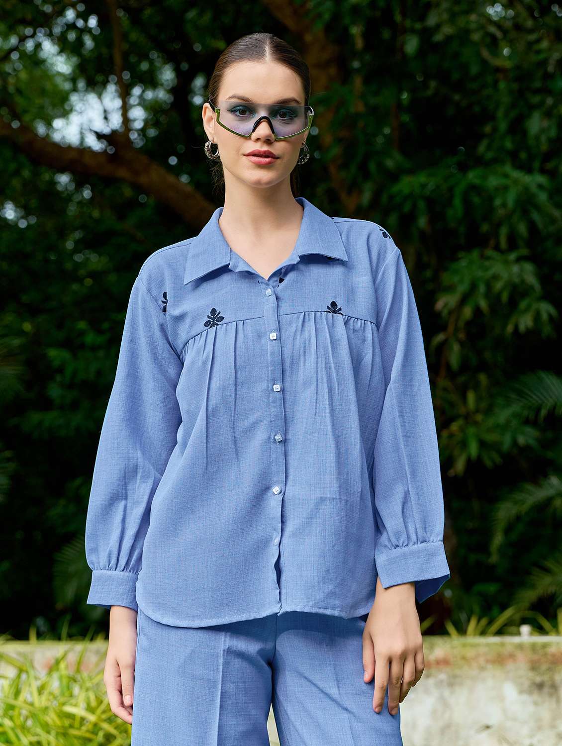 women embroidered long sleeves regular shirt - 22554117 -  Standard Image - 2