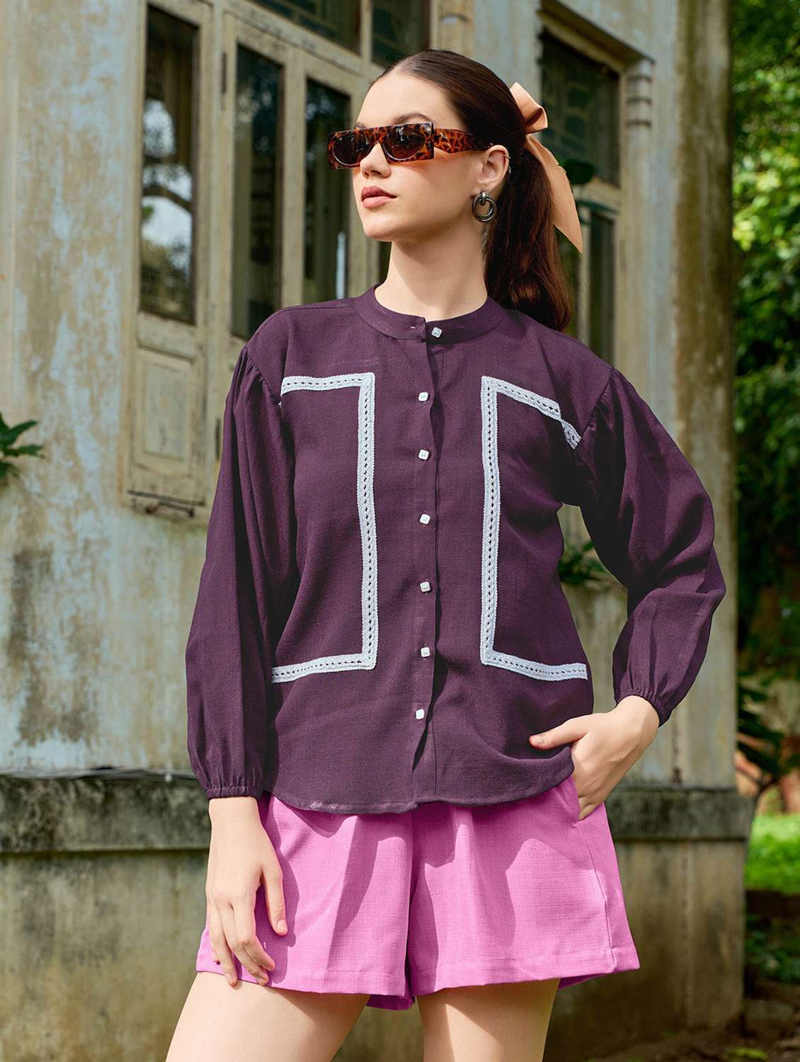 women solid long sleeves regular shirt - 22554120 -  Standard Image - 2