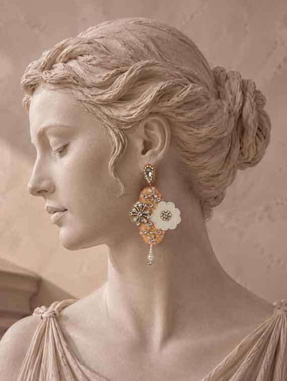 beads rhinestone cotton fabric earrings for women - 22554124 -  Standard Image - 2