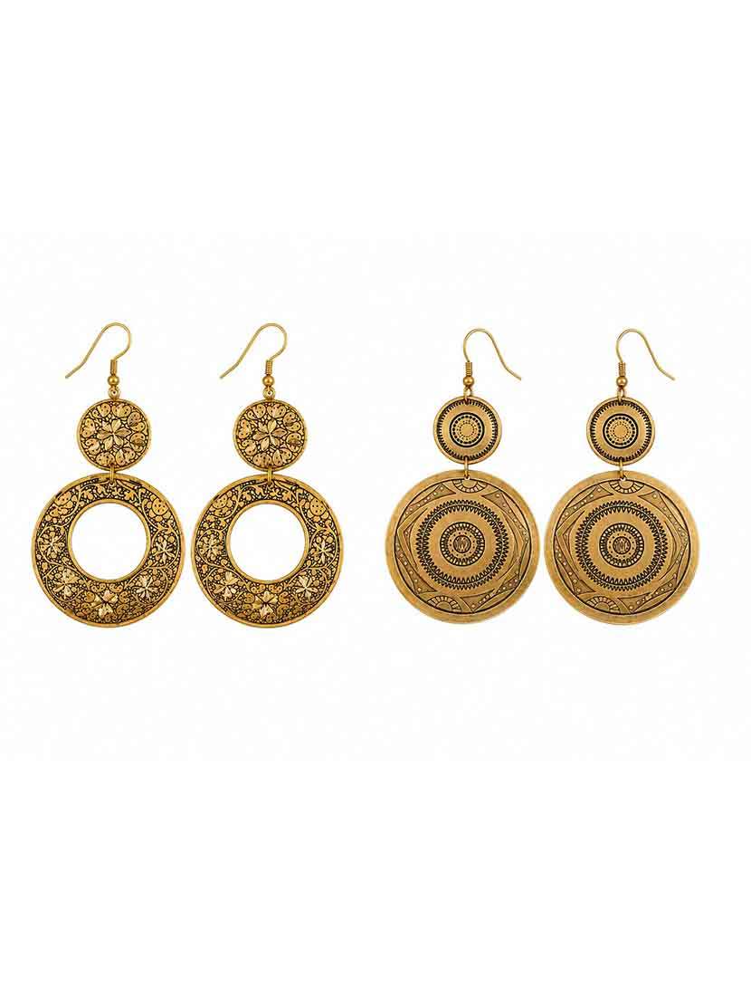 Brass Metal Earrings Combo Pack Of 2 For Women - 22554132 -  Standard Image - 2