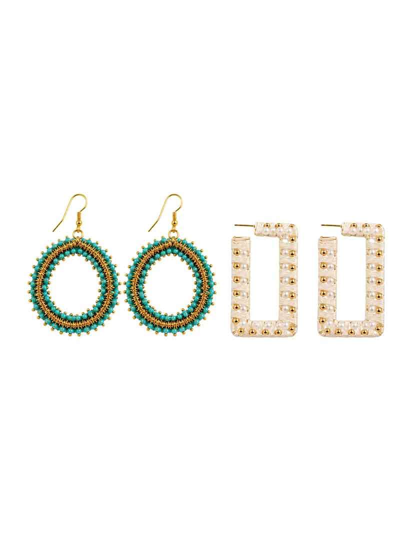 thread & beads earrings combo pack of 2 for women - 22554133 -  Standard Image - 2