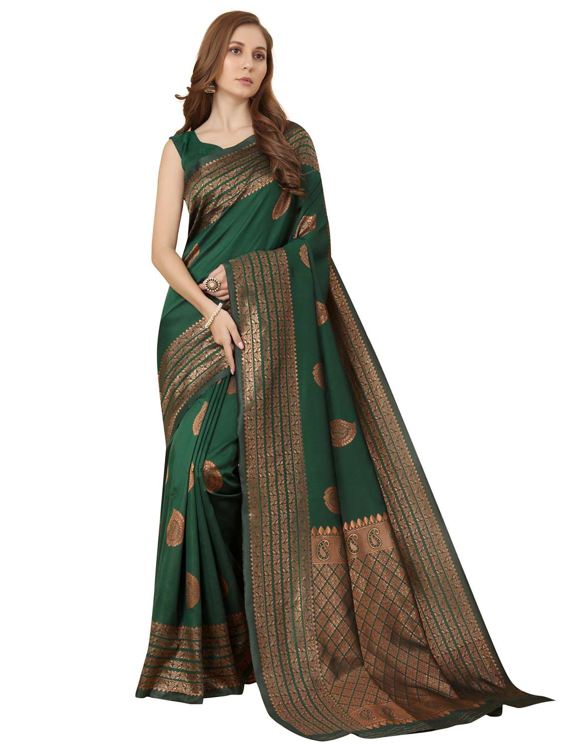Women Self Design Banarasi Saree With Blouse - 22554558 -  Standard Image - 2