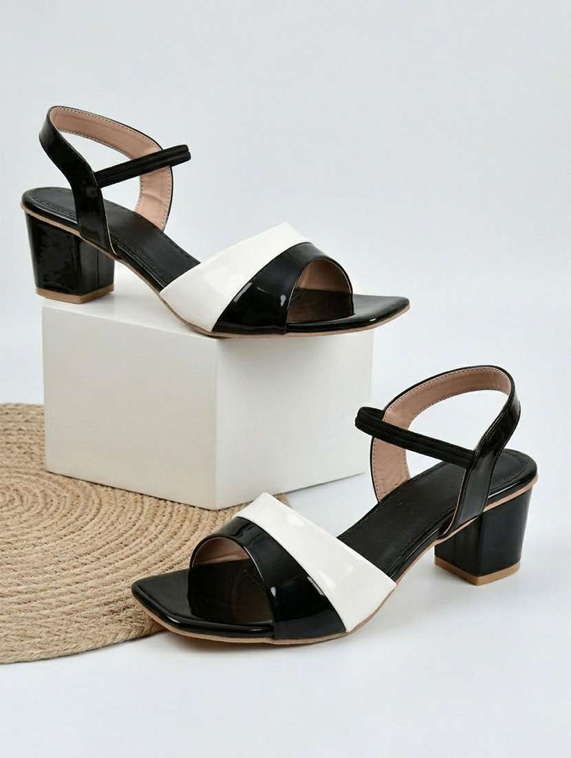 women colourblocked ankle strap sandal