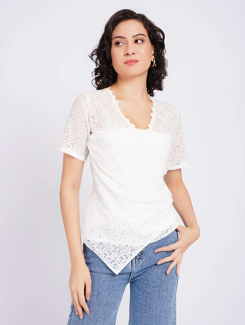 women self design short sleeves regular - 22554894 -  Standard Image - 2