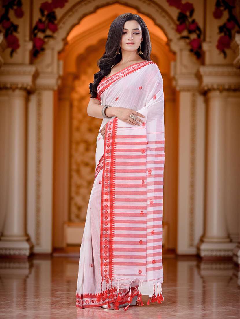 women self design handloom saree with blouse - 22554908 -  Standard Image - 2