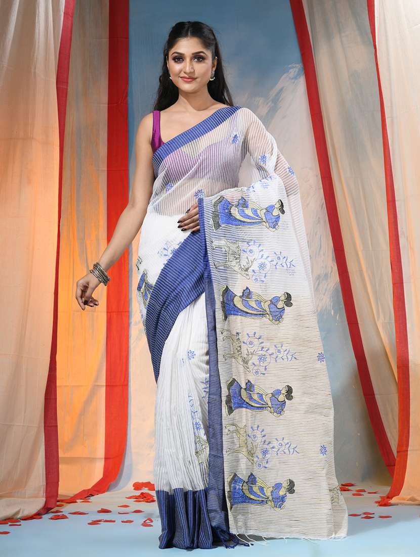 women self design handloom saree with blouse - 22554920 -  Standard Image - 2