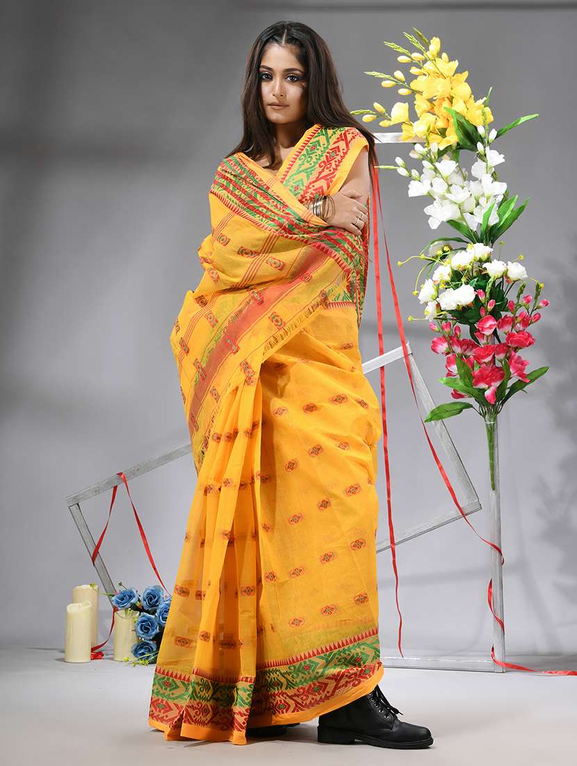 women self design tant saree