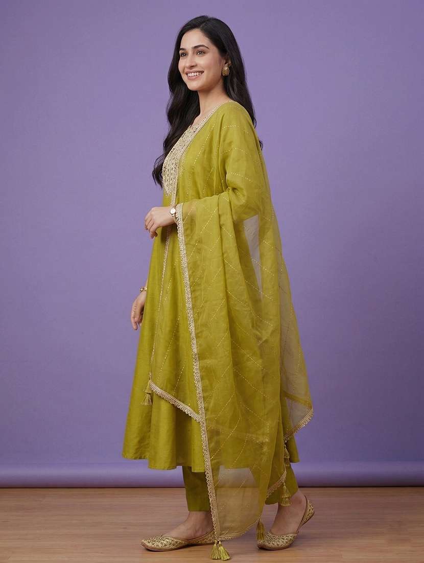 women printed three quarter sleeve anarkali kurta - 22555040 -  Standard Image - 2