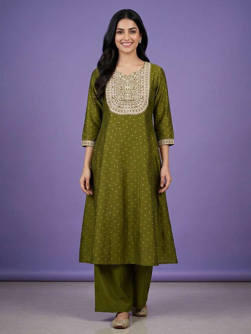 women printed three quarter sleeve anarkali kurta - 22555041 -  Standard Image - 2