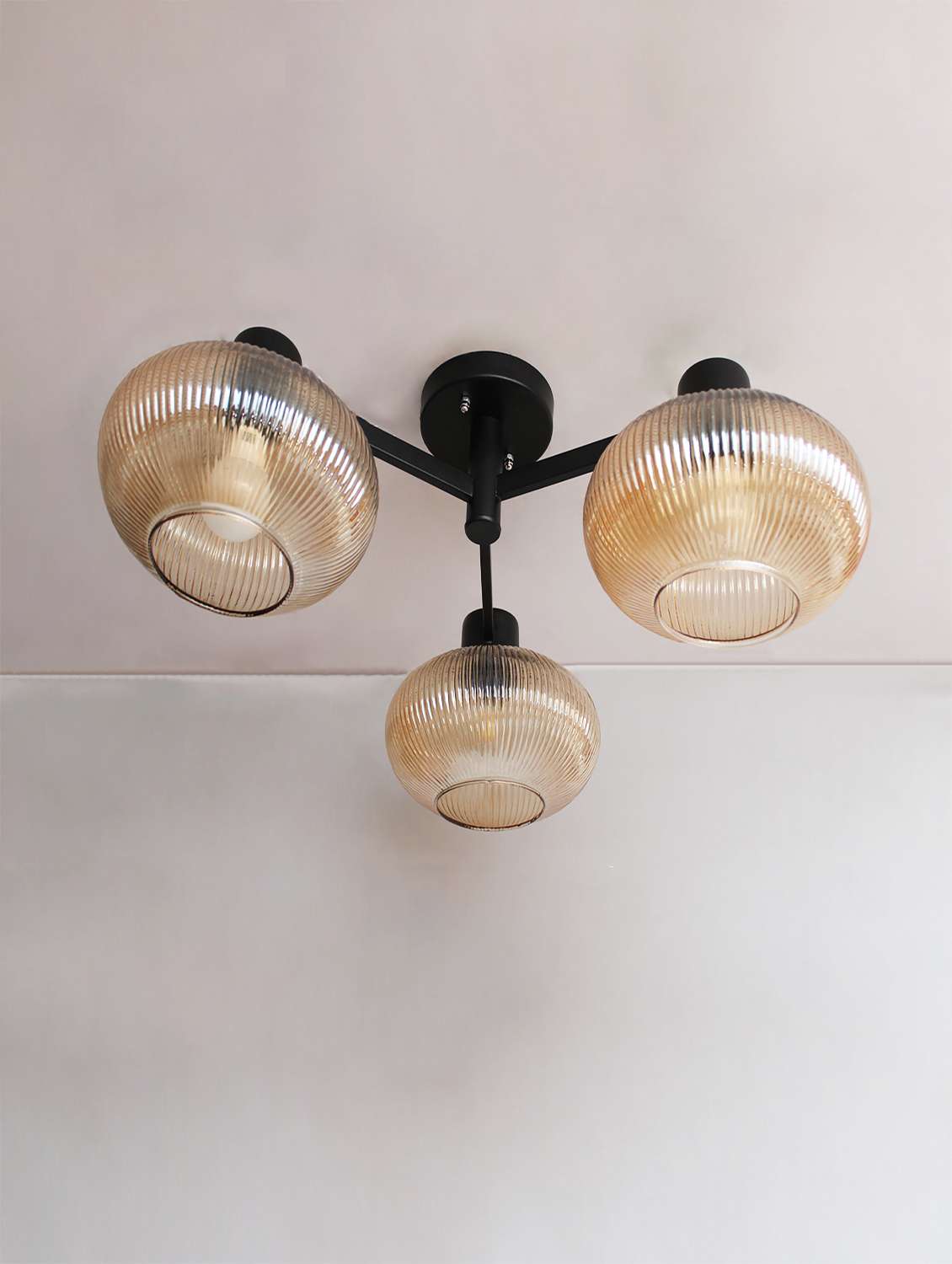 solara 3-light ribbed glass chandelier - 22555053 -  Standard Image - 2