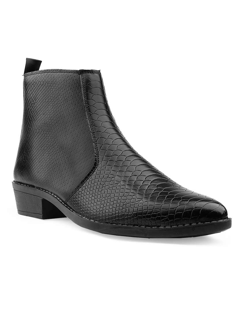 men black slip on boot - 22555064 -  Standard Image - 2