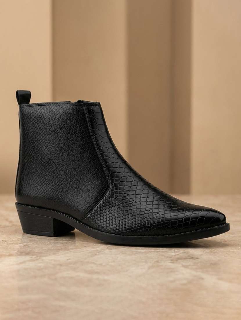 Men Black Slip On Boot - 22555064 -  Standard Image - 2