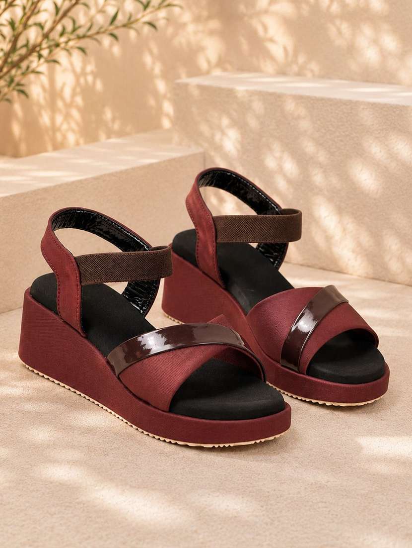 women colourblocked ankle strap sandal