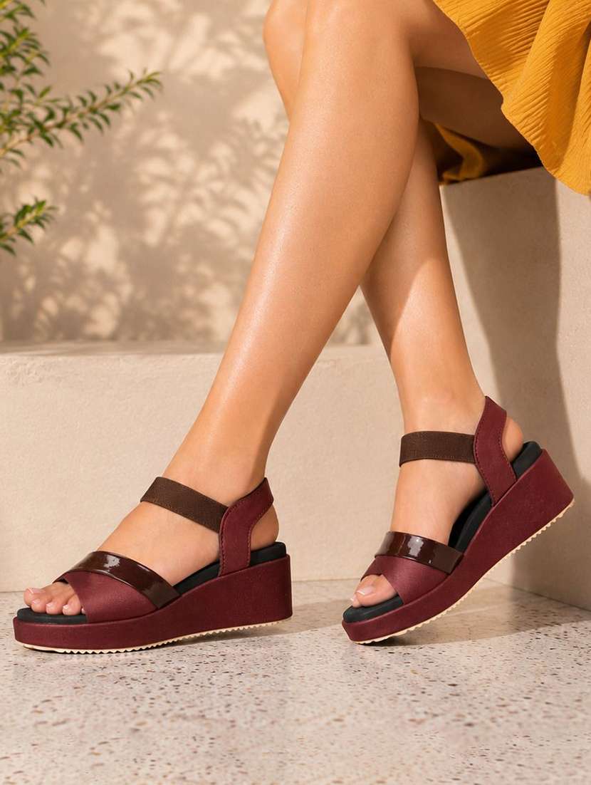 Women Colourblocked Ankle Strap Sandal - 22555069 -  Standard Image - 2