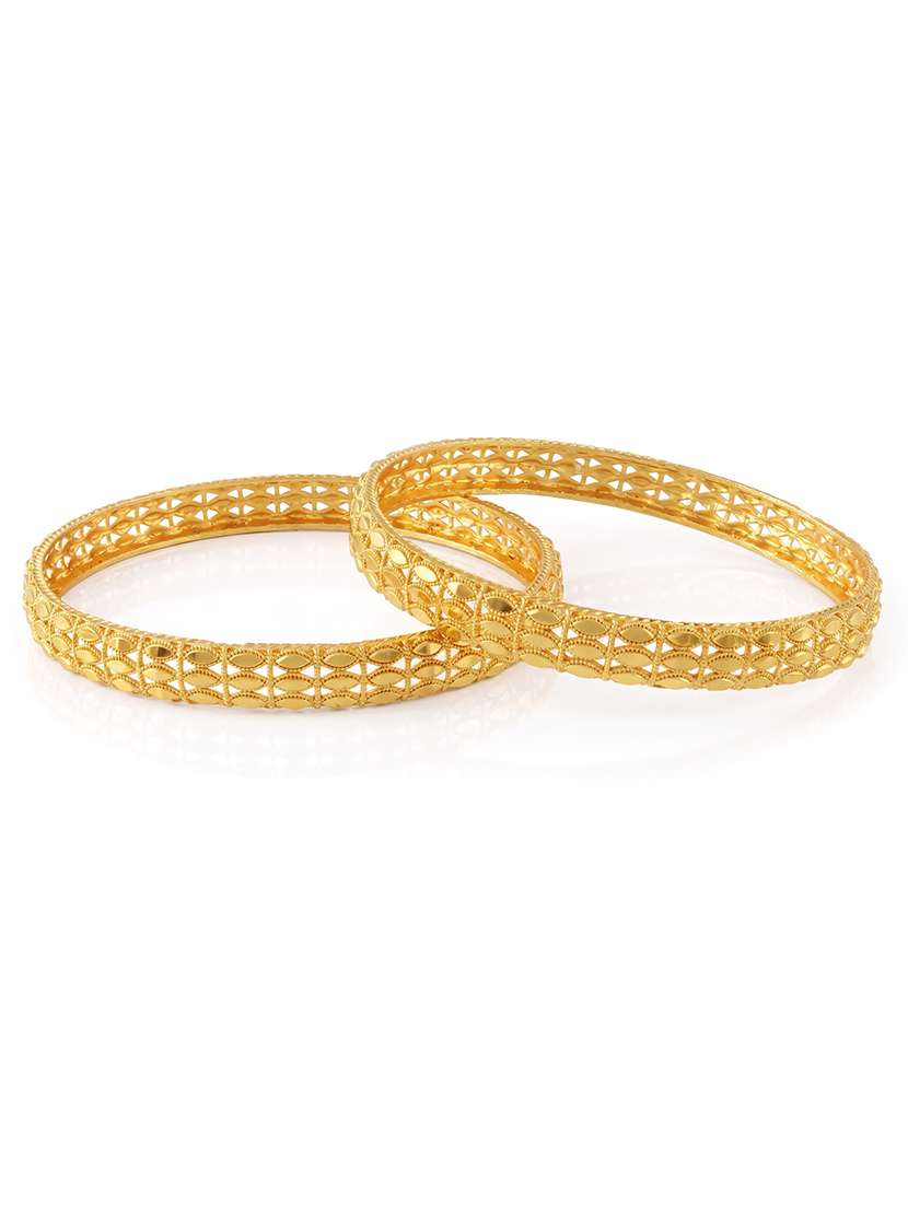 brass micron gold plated rawa work handmade bangle set for women - 22555076 -  Standard Image - 2