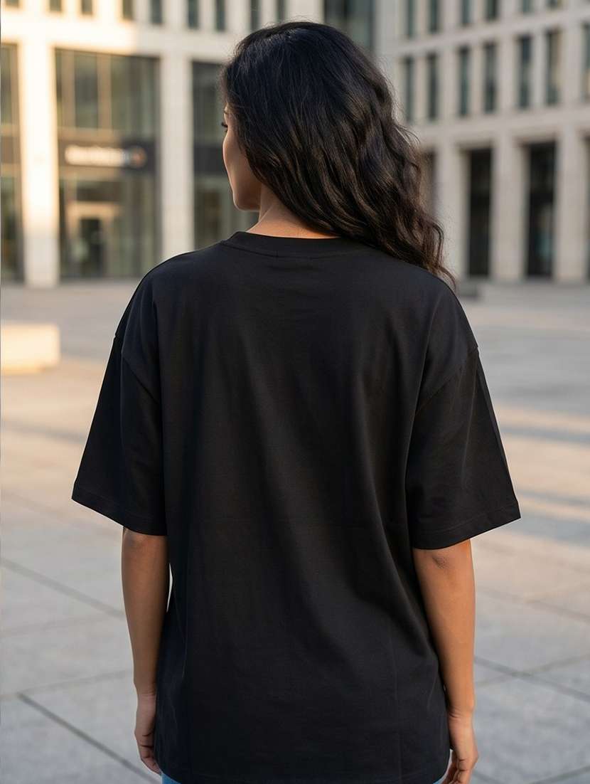 black cotton oversized tshirt - 22555098 -  Standard Image - 2
