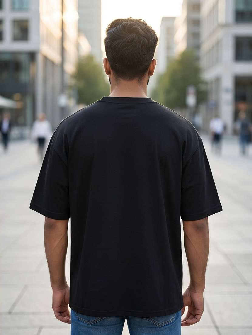 black cotton front print tshirt - 22555105 -  Standard Image - 2