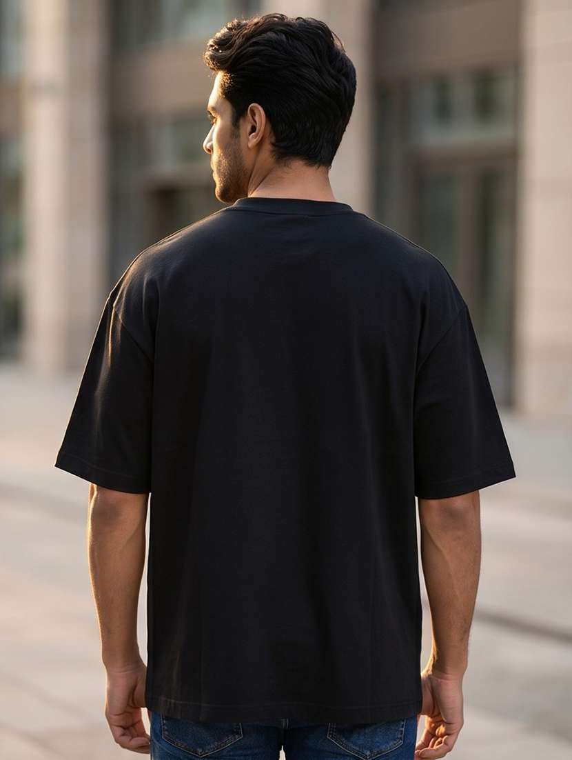 black cotton front print tshirt - 22555120 -  Standard Image - 2