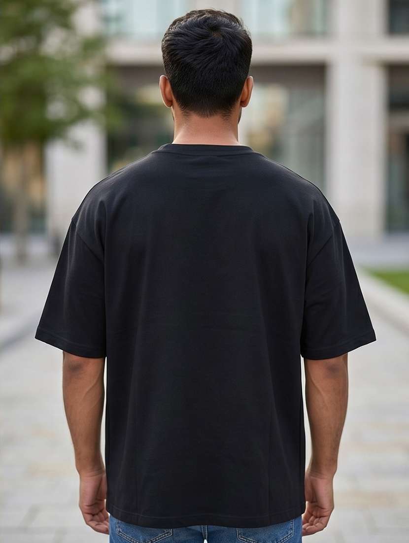 black cotton front print tshirt - 22555124 -  Standard Image - 2
