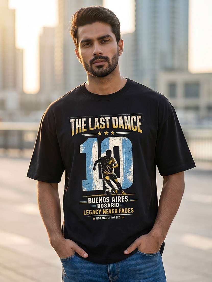 black cotton front print tshirt