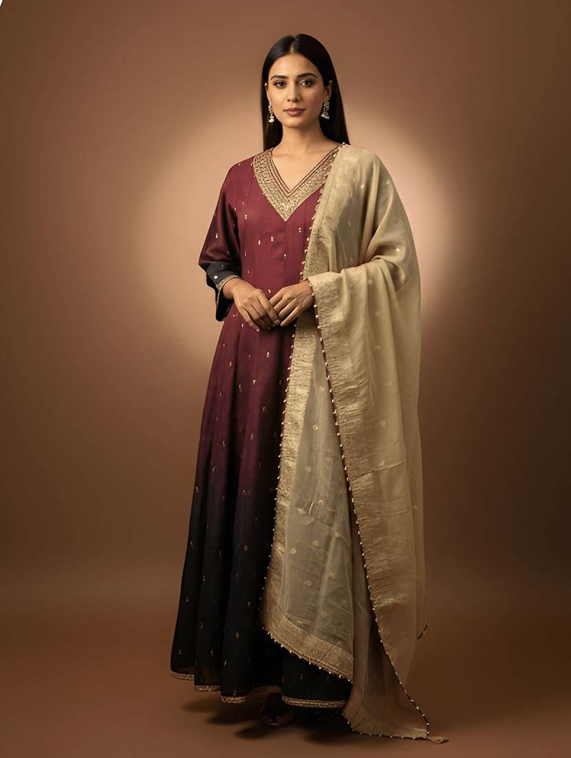 women printed three quarter sleeve anarkali kurta - 22555202 -  Standard Image - 2