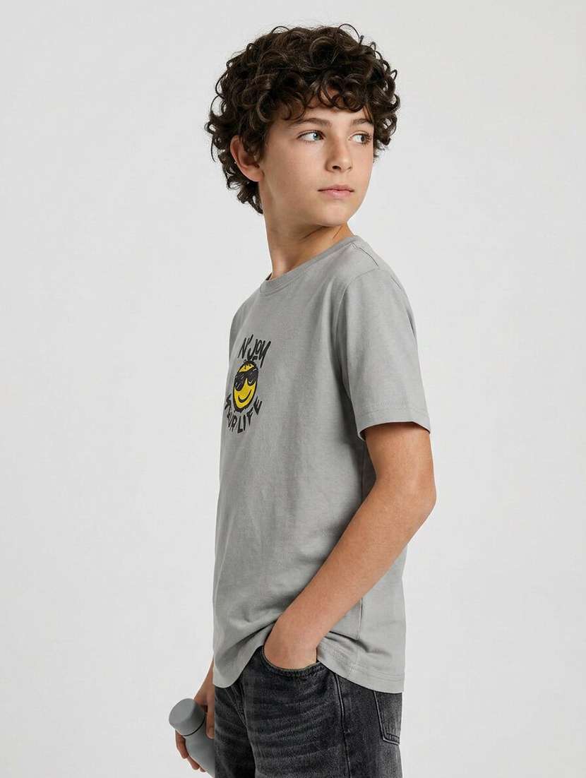 Boys Printed Short Sleeves Regular Fit T-shirt - 22555860 -  Standard Image - 2