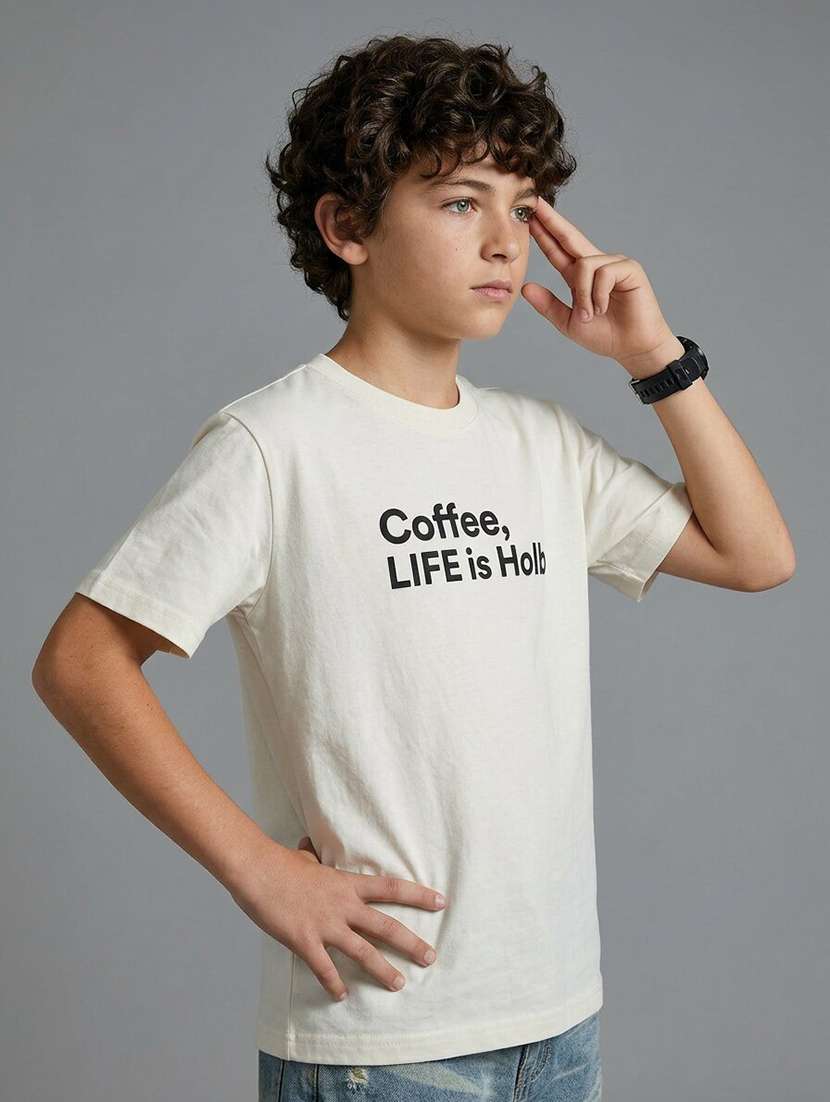 Boys Printed Short Sleeves Regular Fit T-shirt - 22555877 -  Standard Image - 2