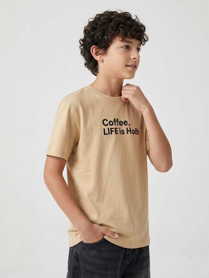 Boys Printed Short Sleeves Regular Fit T-shirt - 22555878 -  Standard Image - 2