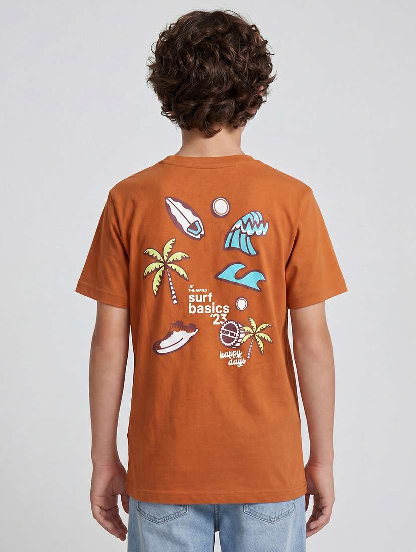 boys printed short sleeves regular fit t-shirt