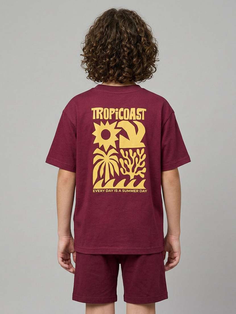 boys printed short sleeves regular fit t-shirt