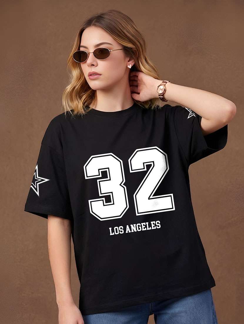Women Printed Short Sleeves Oversized T-shirt - 22556266 -  Standard Image - 2