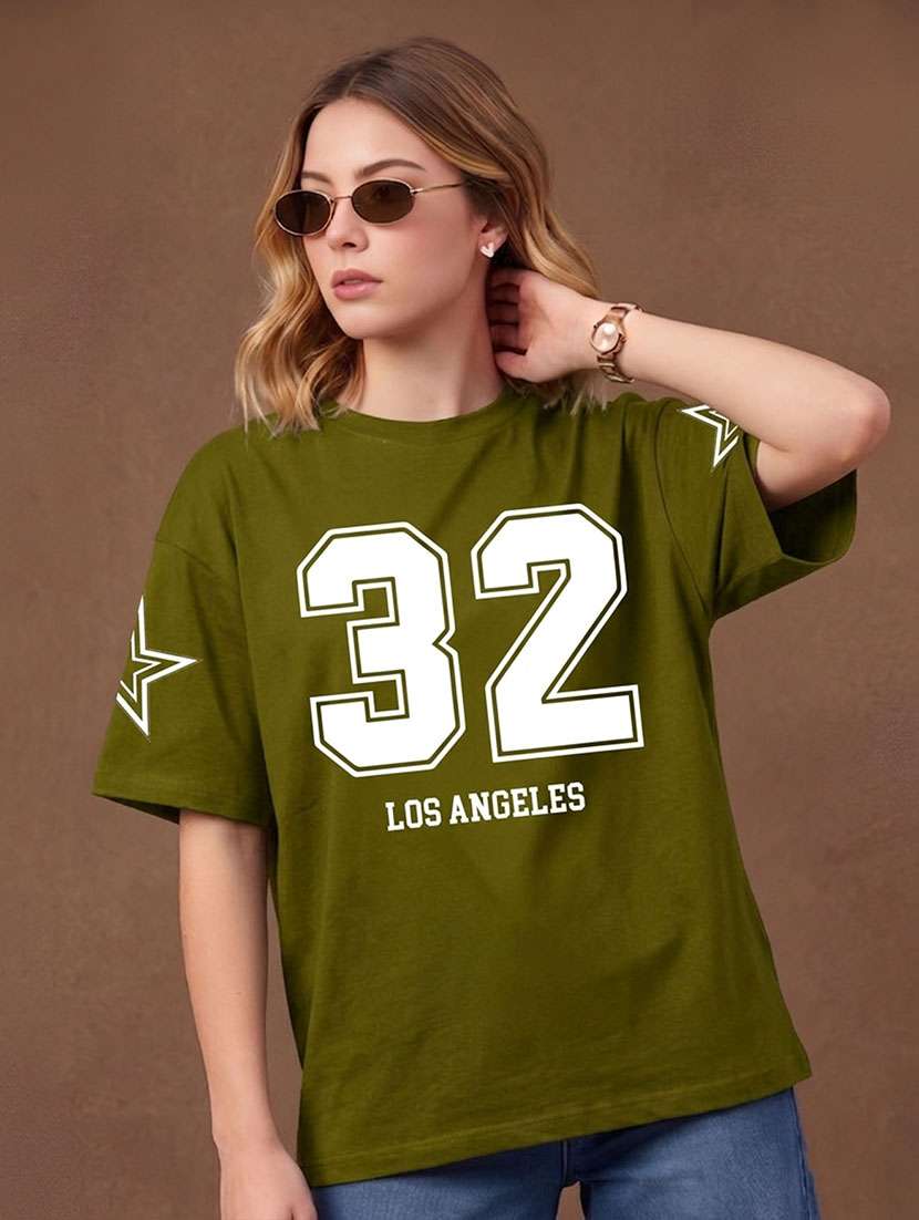 women printed short sleeves oversized t-shirt - 22556270 -  Standard Image - 2