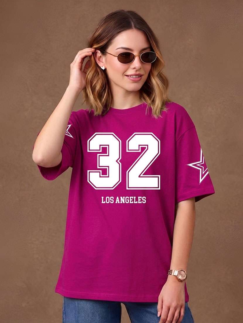 women printed short sleeves oversized t-shirt - 22556303 -  Standard Image - 2