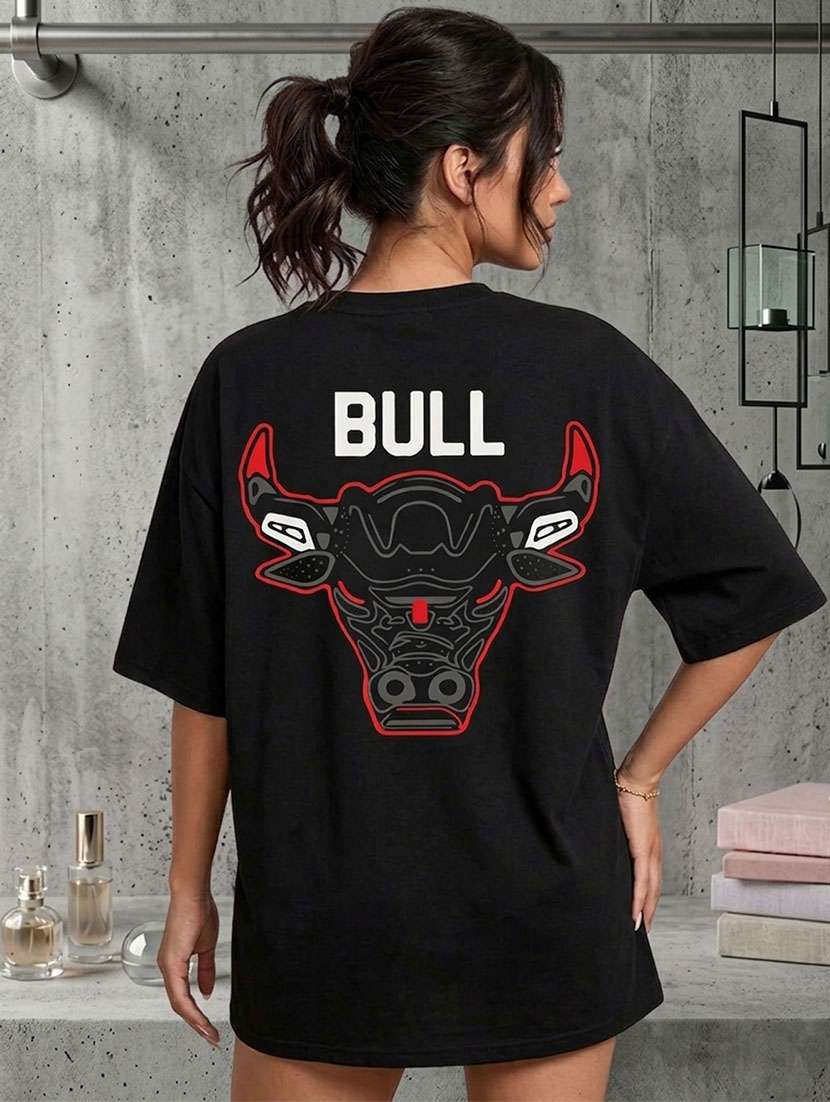 women printed short sleeves oversized t-shirt