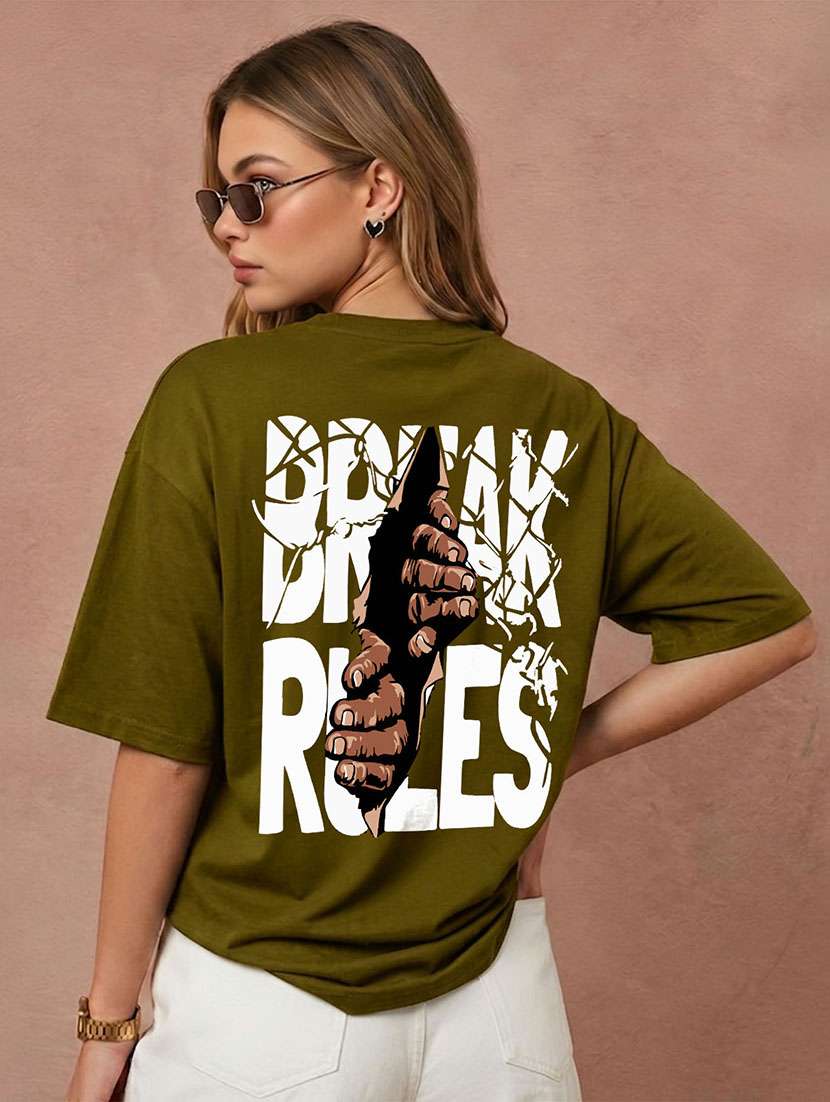 women printed short sleeves oversized t-shirt