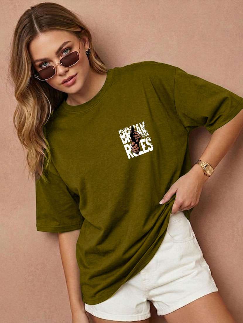 women printed short sleeves oversized t-shirt - 22556321 -  Standard Image - 2